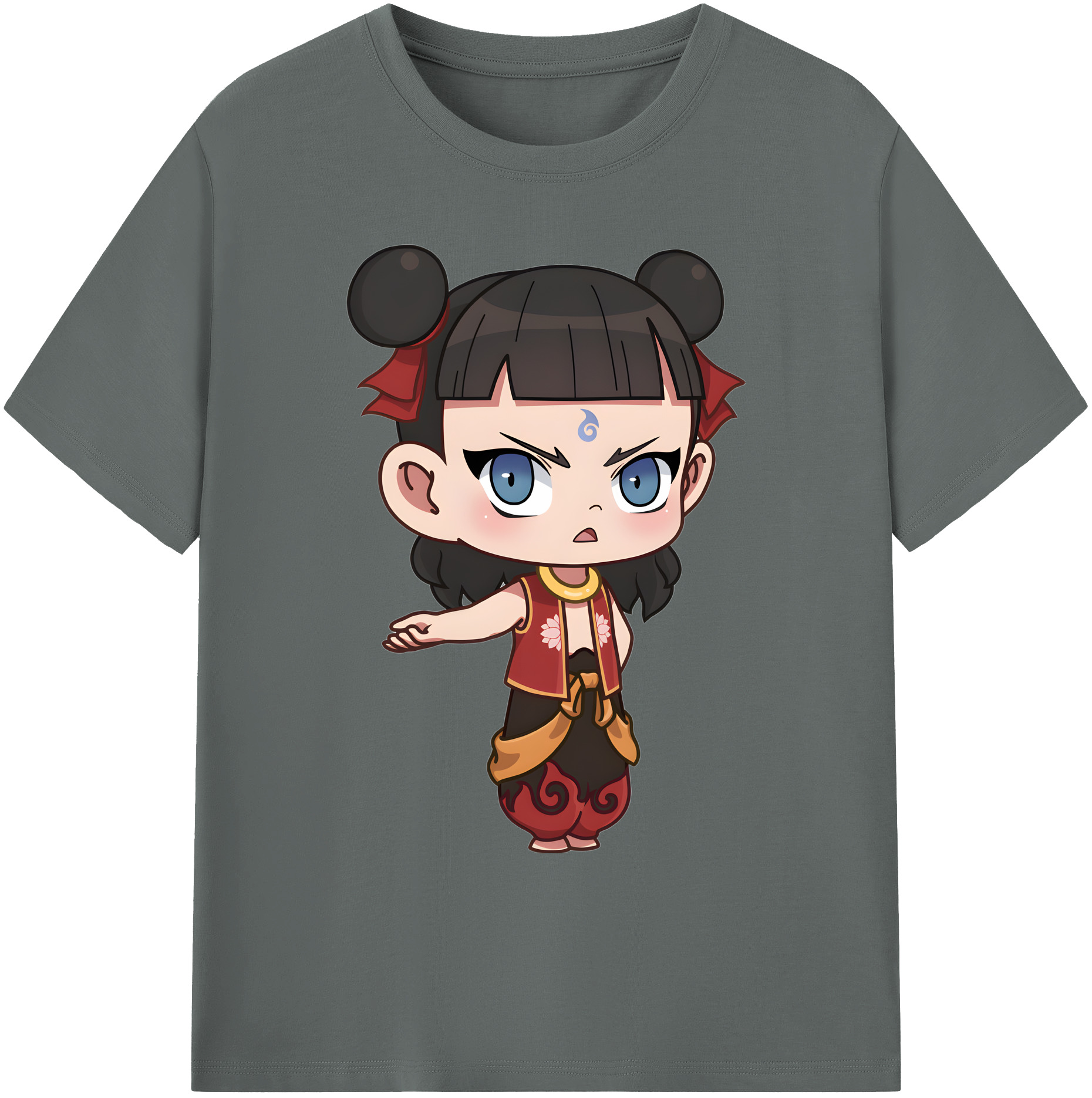 （画像用） Ne Zha 2 ナタ 魔童の大暴れ 綿100％ メンズ半袖Tシャツ｜肌触りやわらか＆通気性